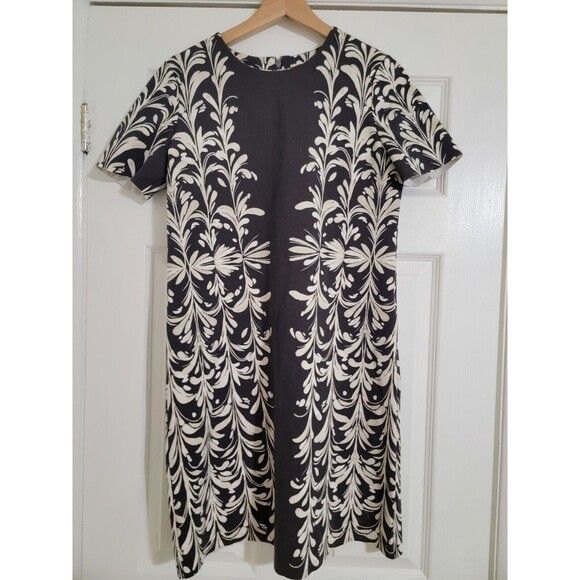 Tory Burch Brushstroke Symphony Mini Gray and Cream shift dress Size M - Picture 1 of 8
